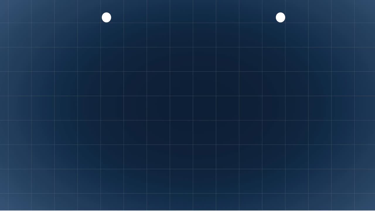 Animation of mathematical equations over telescope icon on grid network against blue background
