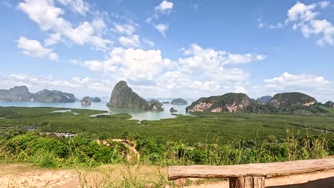 beautiful landscape with limestone cliffs and greenery