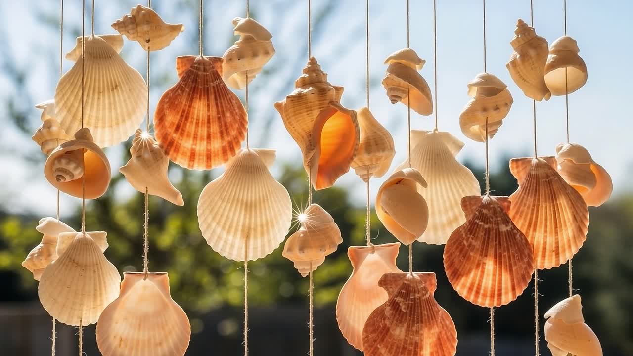 A Beautiful Display of Shells Painted in Natural Light, Showcasing a Variety of Shapes, Colors, and Textures, Perfect for Coastal Decor and Nature Enthusiasts