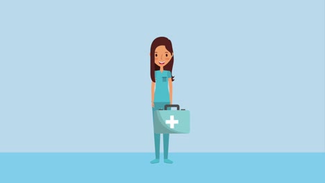 female doctor holding first aid kit medical