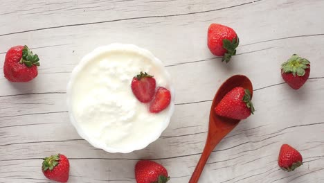 perfecto de yogur de fresa