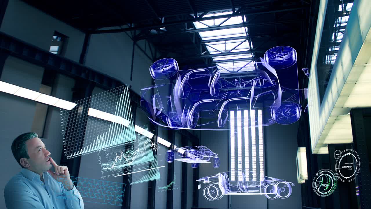 progettista di auto elettriche virtuali