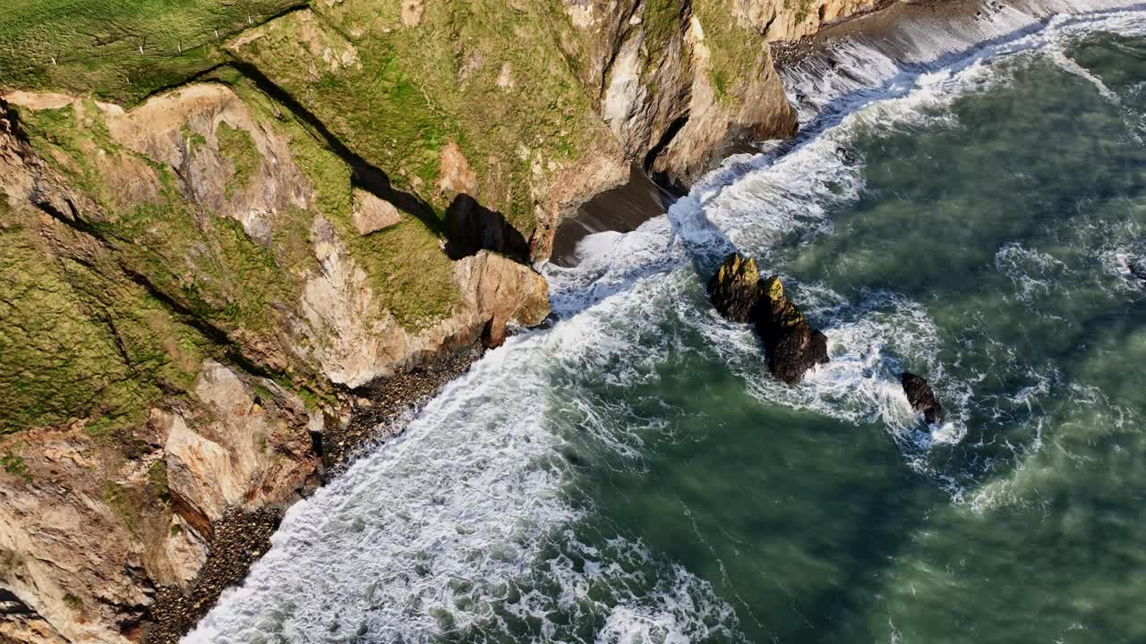 Ireland Epic Coast dramatic waves batter eroded sea cliffs Copper Coast Waterford wild nature