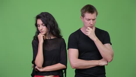 young couple thinking together