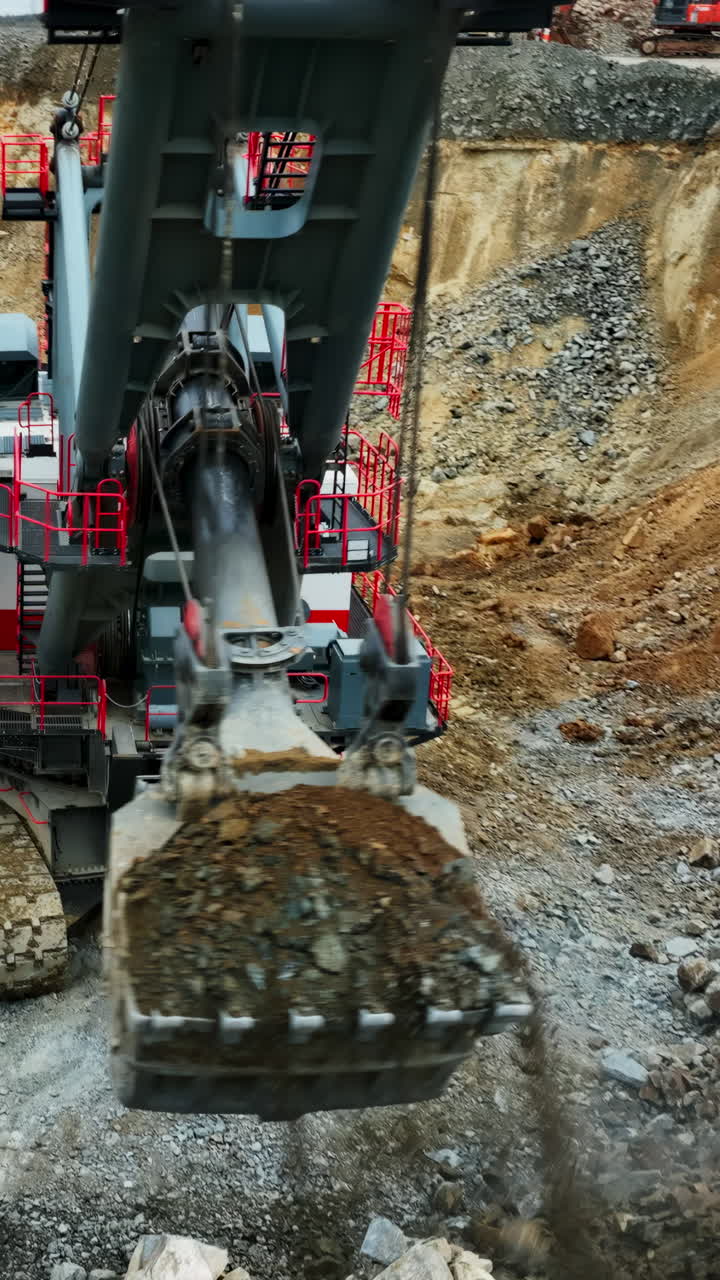 Excavator at Work in a Mining Operation