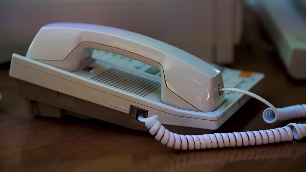 유선 전화기의 클로즈업
