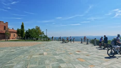 visitors admire the landscape at la morra lookout