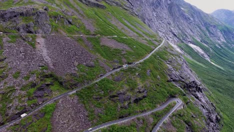 troll's path trollstigen or trollstigveien winding mountain road.