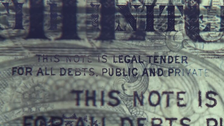 One dollar Legal Tender macro visual