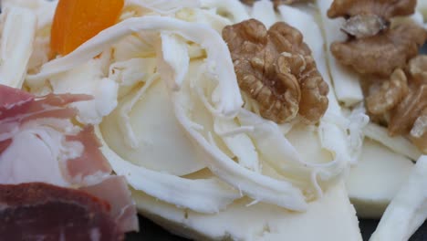 turkish cheese and walnut platter with dried fruit