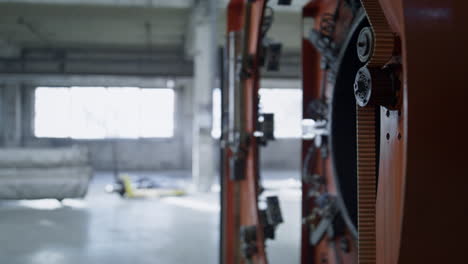 automated robotic tire manufacture mechanism moving at technological workhouse