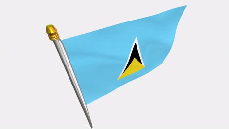 loop video of saint lucia flag  fluttering in the wind, slow motion video of 4k , with alpha channel