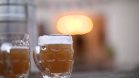 glass of beer tracking shot