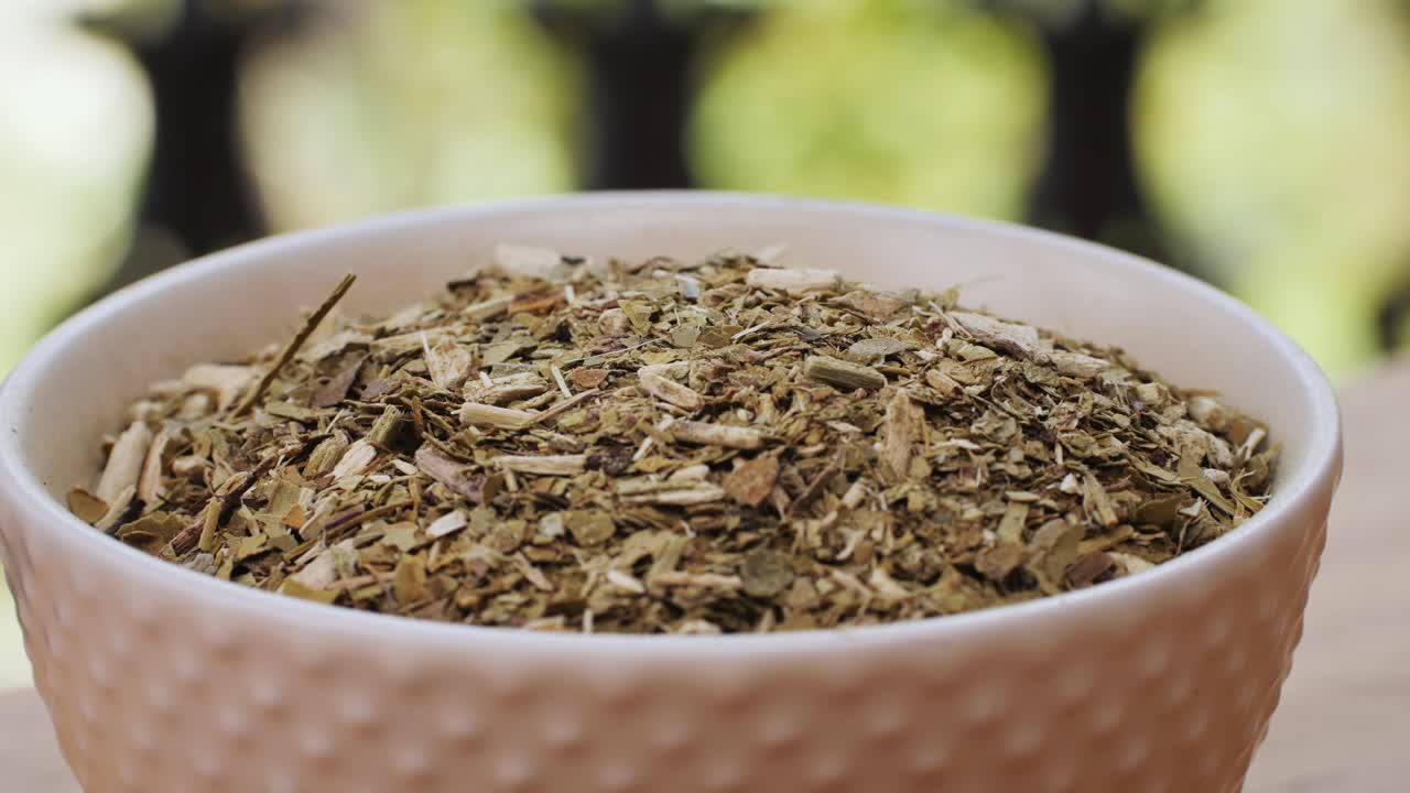 Dried Yerba Mate in a Bowl