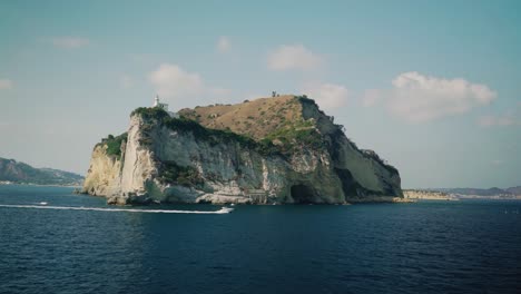 impressive limestone cliffs on an island in italy