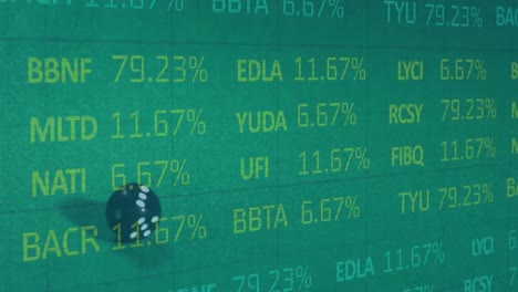 Animación-Del-Procesamiento-De-Datos-Financieros-Sobre-Dados-Cayendo-Sobre-Fondo-Verde