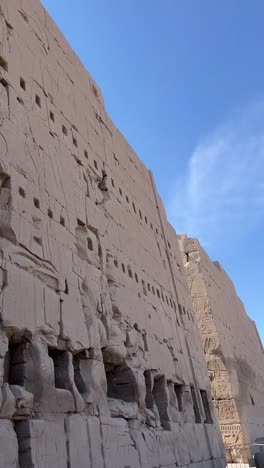 a view of an ancient building, low angle shot