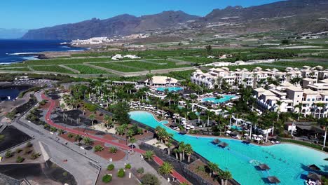 aerial costa adeje in tenerife, holiday destination in canary islands, spain