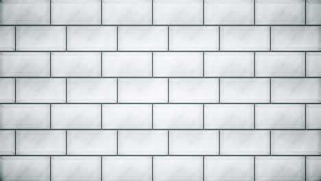 abstract white bricks appear chaotically and forming a wall on grey background, monochrome. animation. white rectangle in many horizontal rows