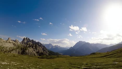 timelapse national nature park tre cime in the dolomites alps. beautiful nature of italy.