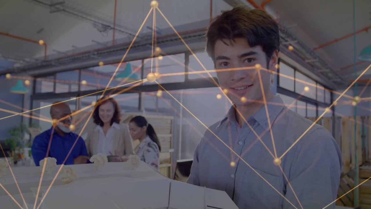 Designer approaching design model and inspecting while network overlay boosting team collaboration