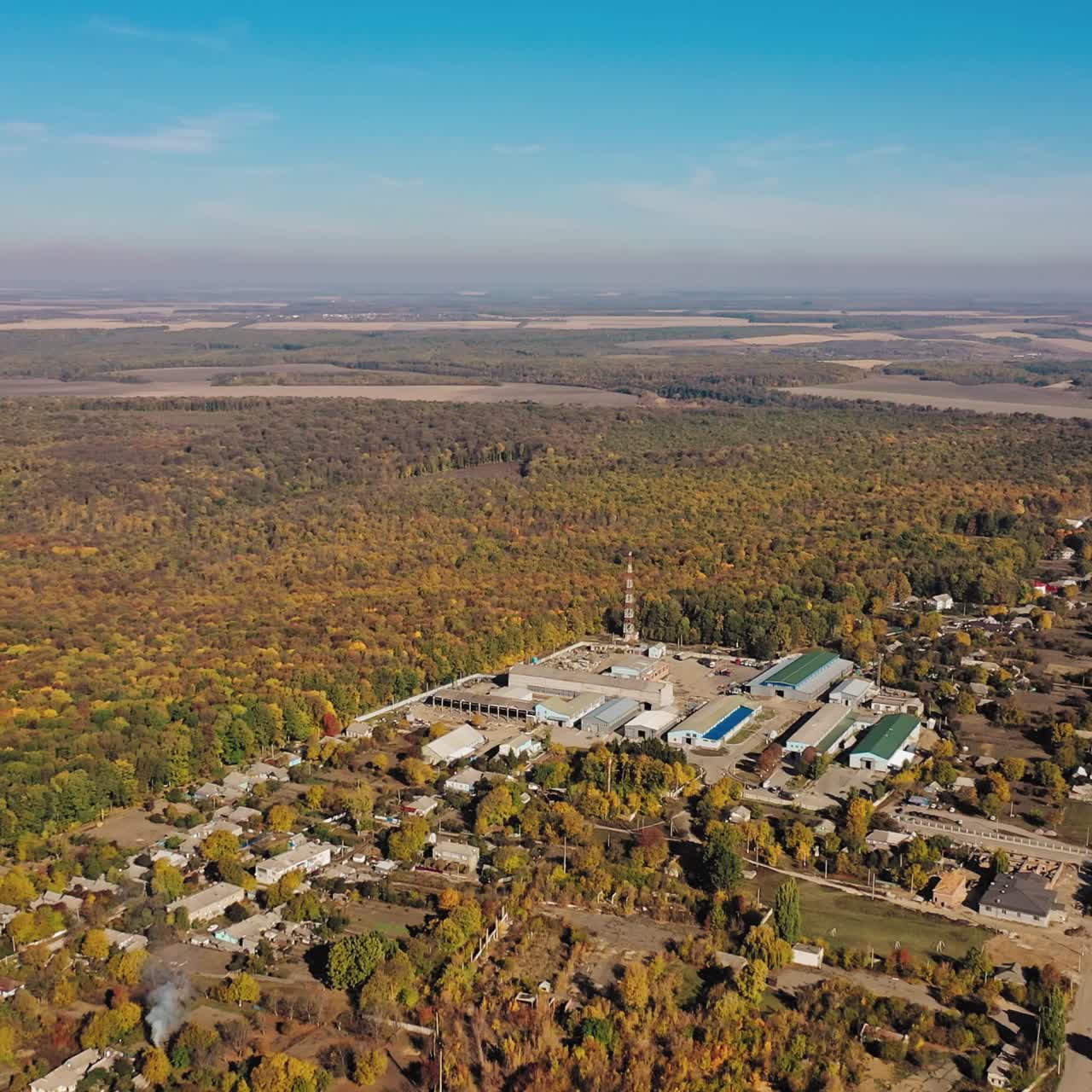 Aerial view of industrial zone