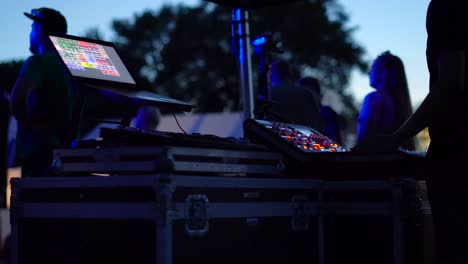 dj sound control system in the festival. lithuania.