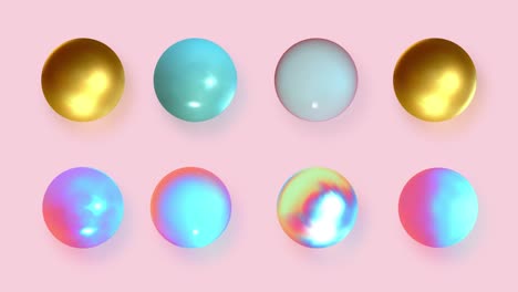 sphere, metal shape balls. background with realistic 3d geometric objects. hologram chameleon color gradient.