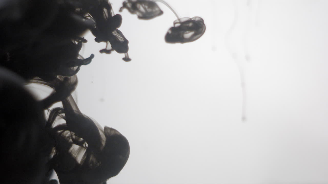 물에 흐르는 검정 잉크