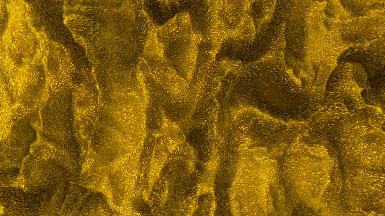 la superficie de oro líquido vista superior 3d hace una animación de bucle sin costuras