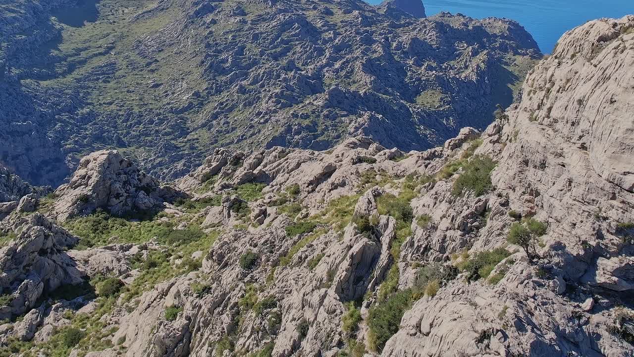 Aerial view of rocky landscape in Mallorca Spain