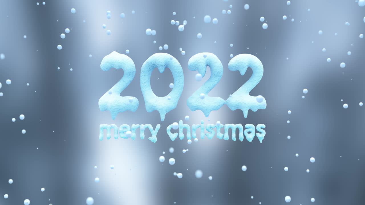Ripetibile: Buon Anno 2022. Buon Natale. Concept di design con nevicata. Sfondo. Testo innevato.