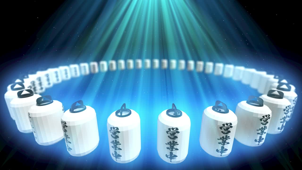 일본 중국 빛 랜턴 페스티벌 루프 애니메이션