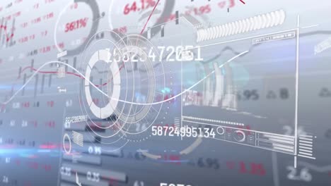 animación del procesamiento de datos financieros sobre un fondo blanco