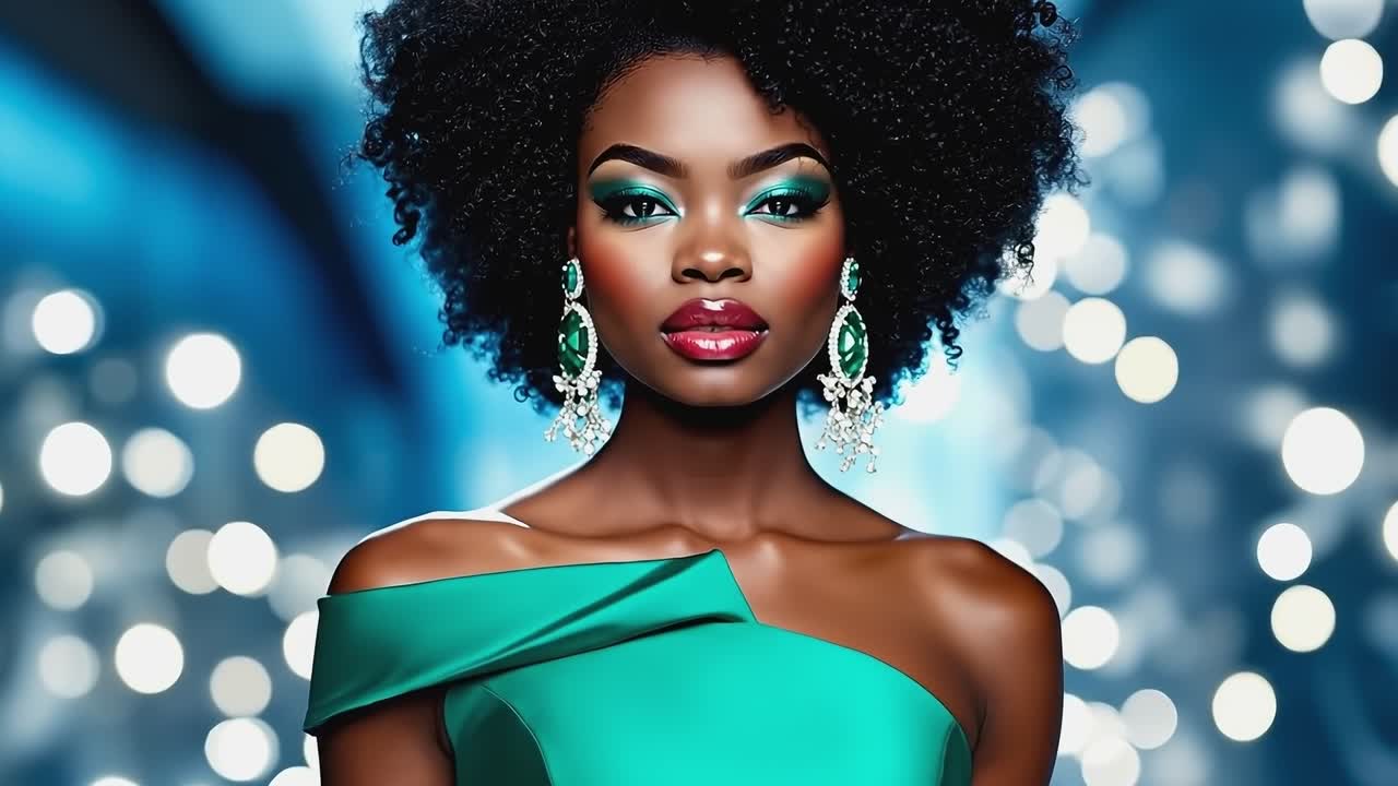 женщина в зеленом платье позирует для картины