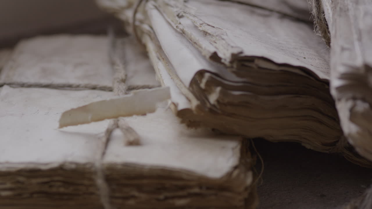 Antichi studiosi studiano testi religiosi su rotoli e documenti invecchiati - storia e fede