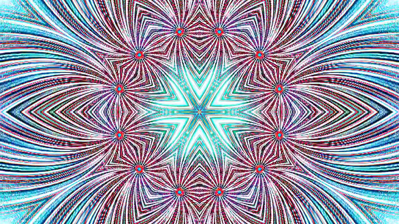hermoso caleidoscopio abstracto que brilla, una luz radiante que regula los movimientos sutiles