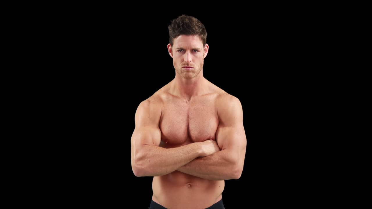 culturista posando para la cámara