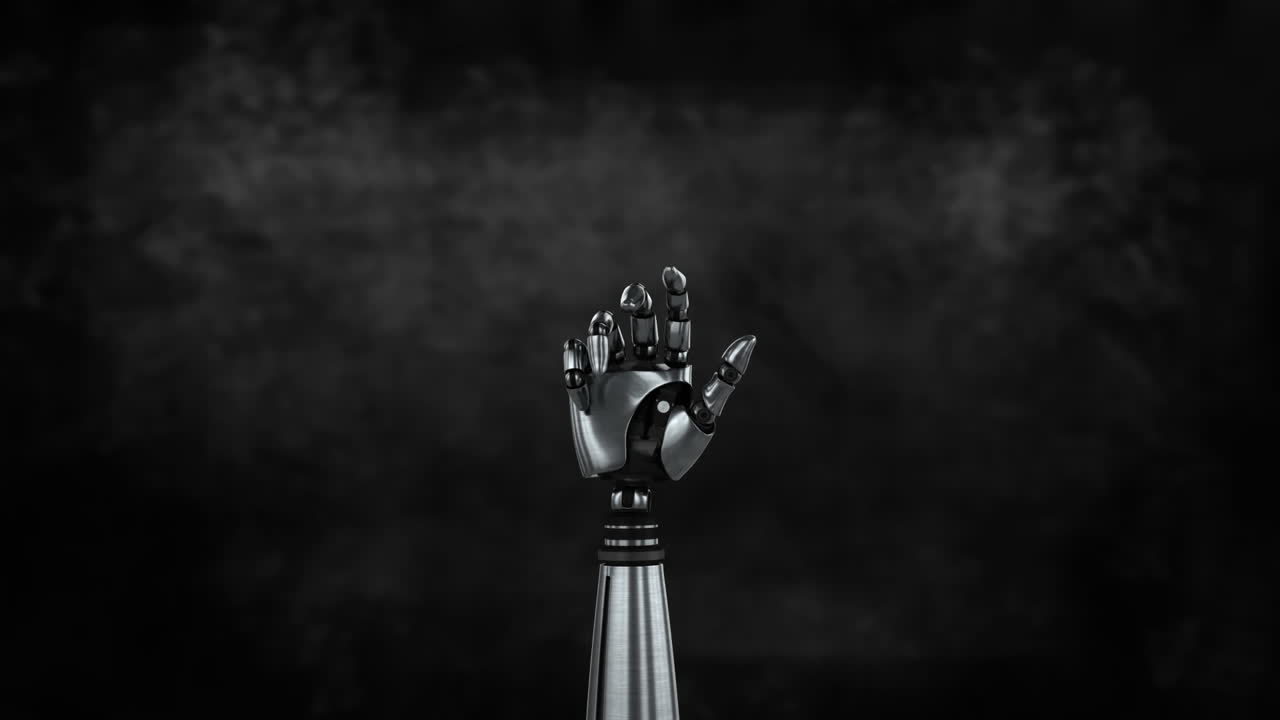 animación del brazo del robot giratorio