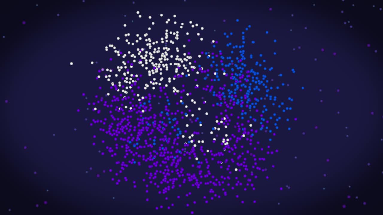 다채로운 원형 배경과 입자로 분해