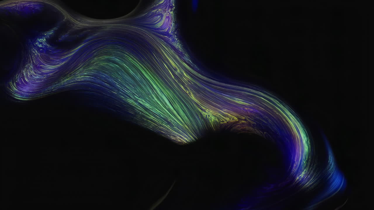 Abstract Flowing Colorful Lines on Dark Background