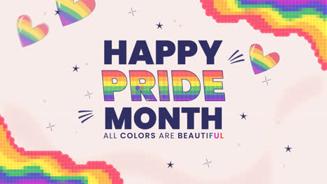 평평한 lgbt 자부심 달 배경의 모션 그래픽