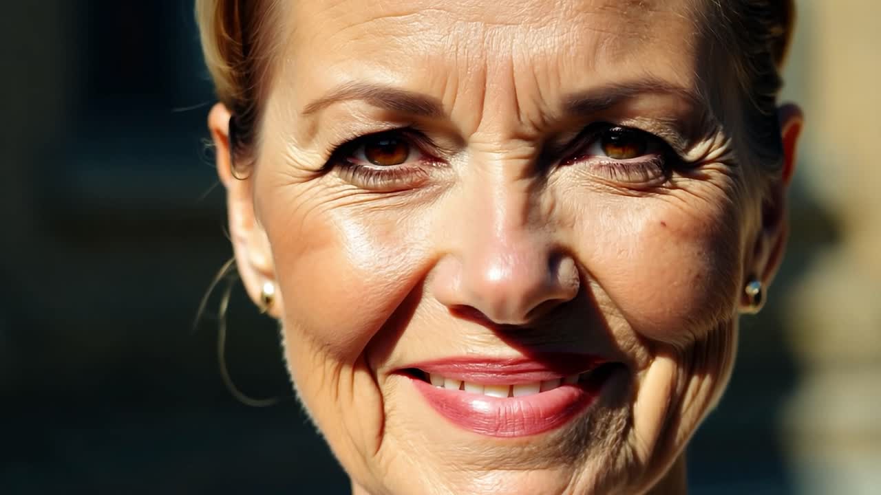 retrato en primer plano de una mujer madura sonriente