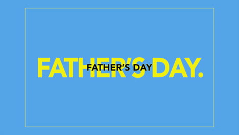 modern fathers day text in frame on fashion blue gradient