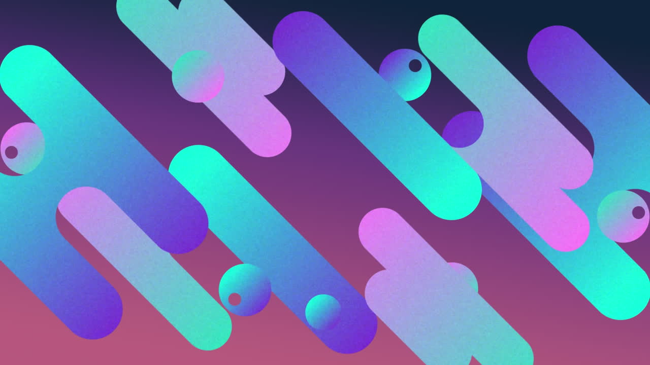 filas de formas redondeadas entran diagonalmente y salen verticalmente