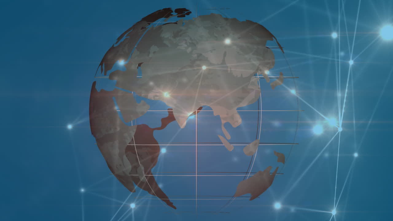 지구와 연결 네트워크의 애니메이션
