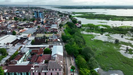 aerial view of iquitos, peru, also known as the capital of the peruvian amazon