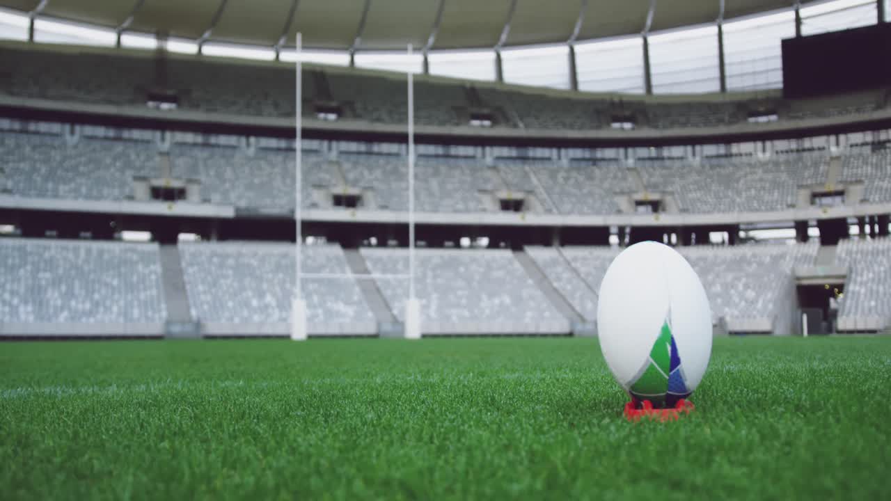 мяч для регби на траве на стадионе 4к