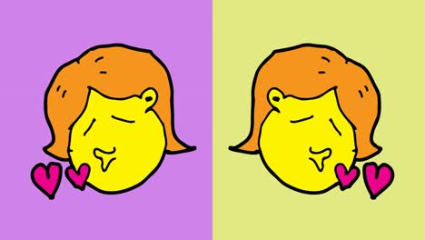 niños dibujando arte pop fondo sin costuras con el tema de las mujeres besan