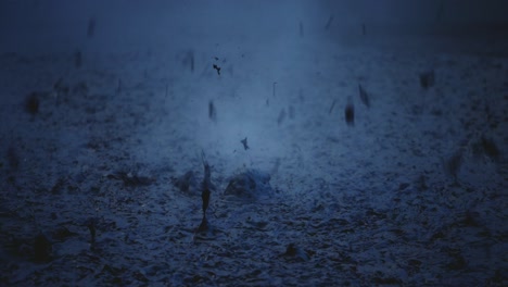 bubbling mud captured in moonlight displays ferocious nature's power